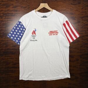 1996 Mens Atlanta Olympics Gallery Furniture Sponsor Tee L
